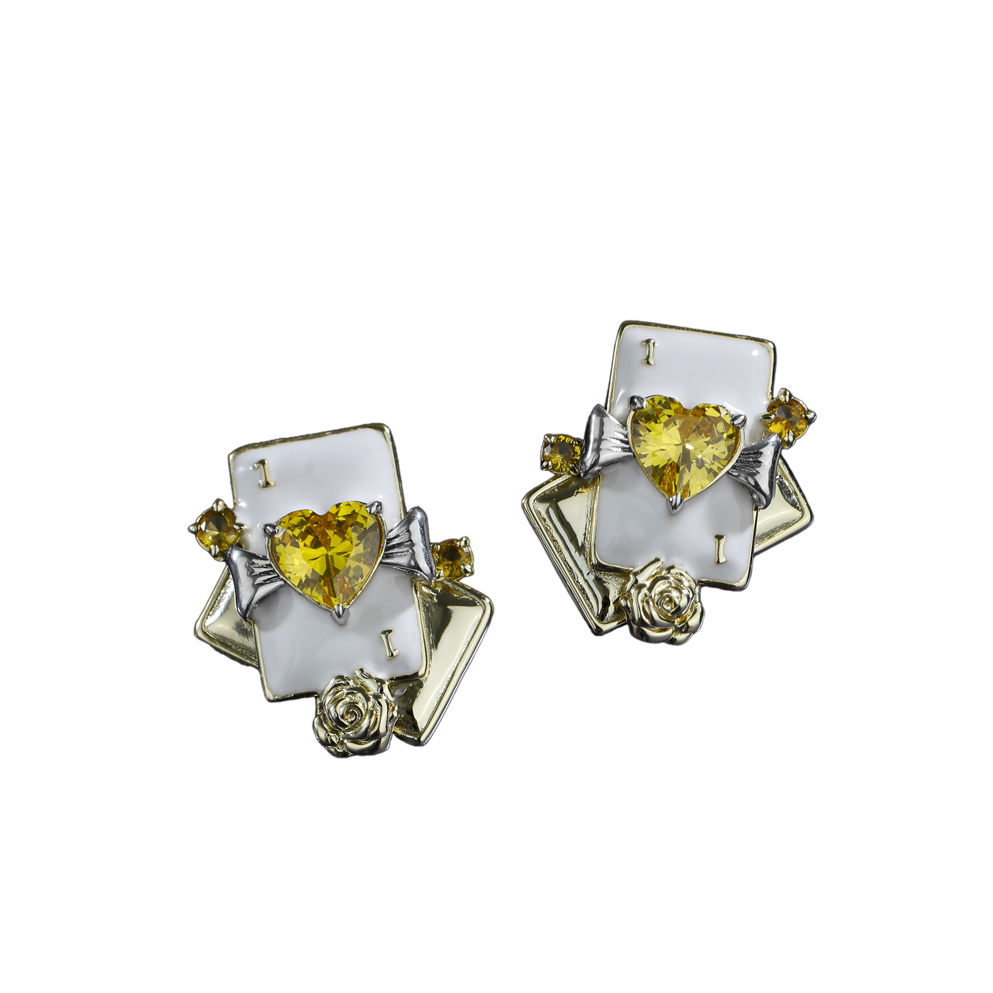 Playing Card Stud Earrings