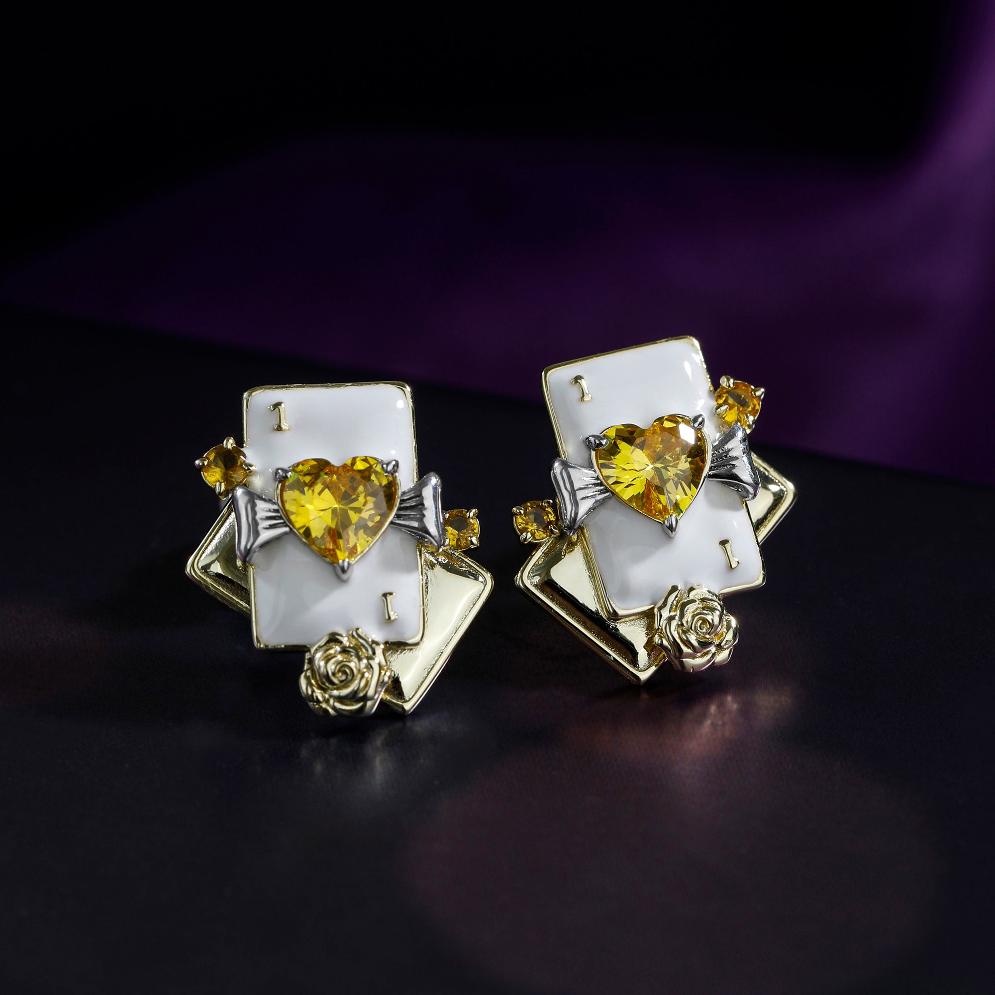 Playing Card Stud Earrings