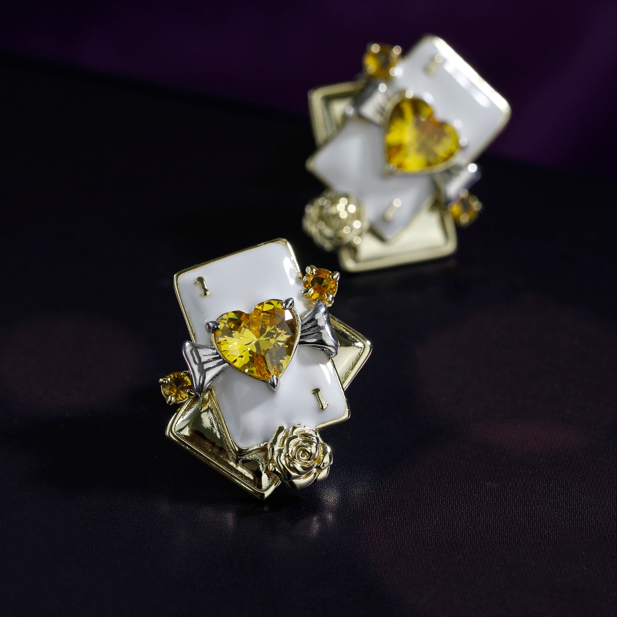 Playing Card Stud Earrings
