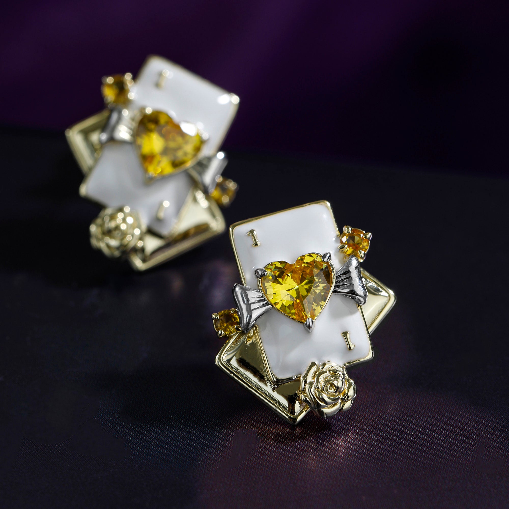 Playing Card Stud Earrings