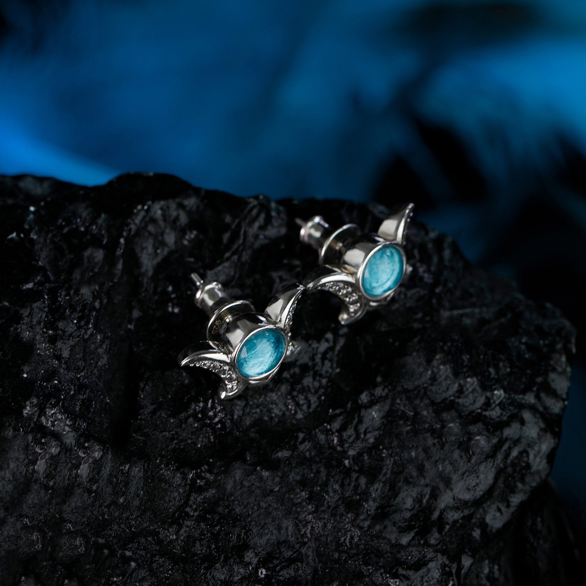 Moon Crown Stud Earrings