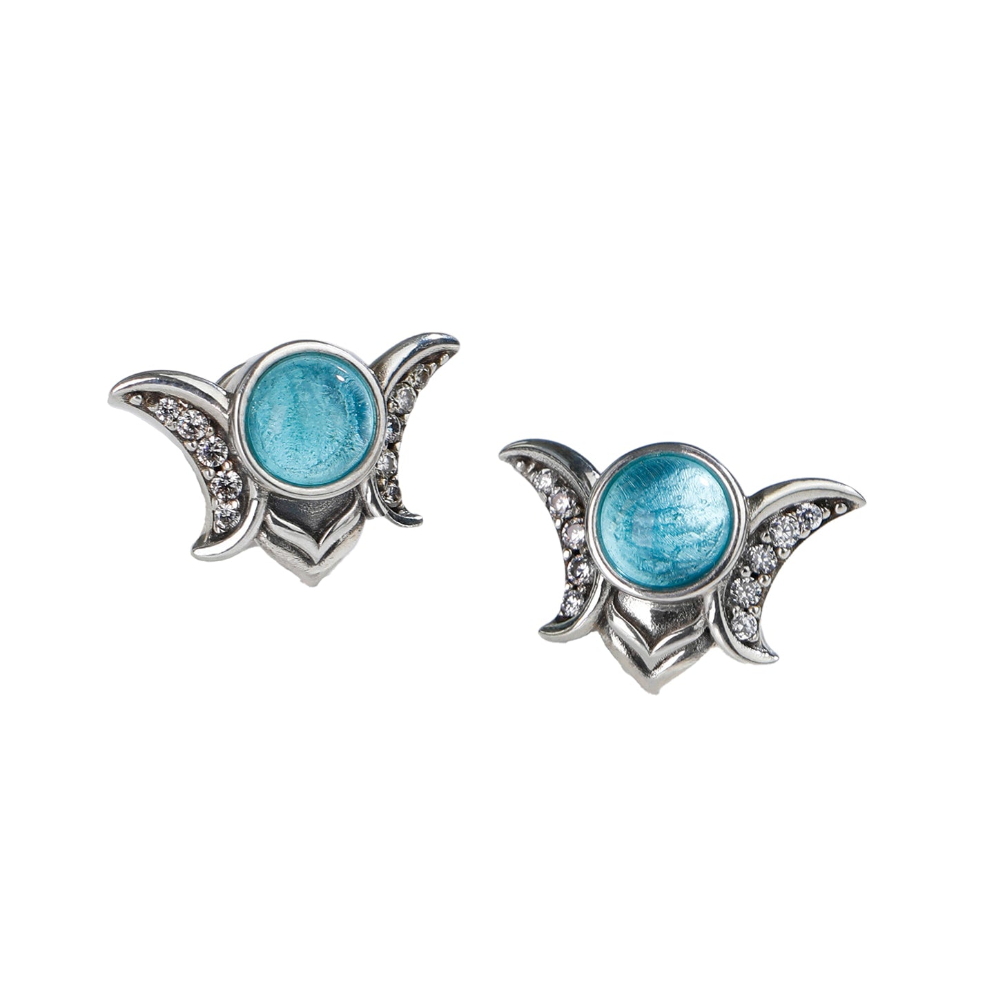 Moon Crown Stud Earrings