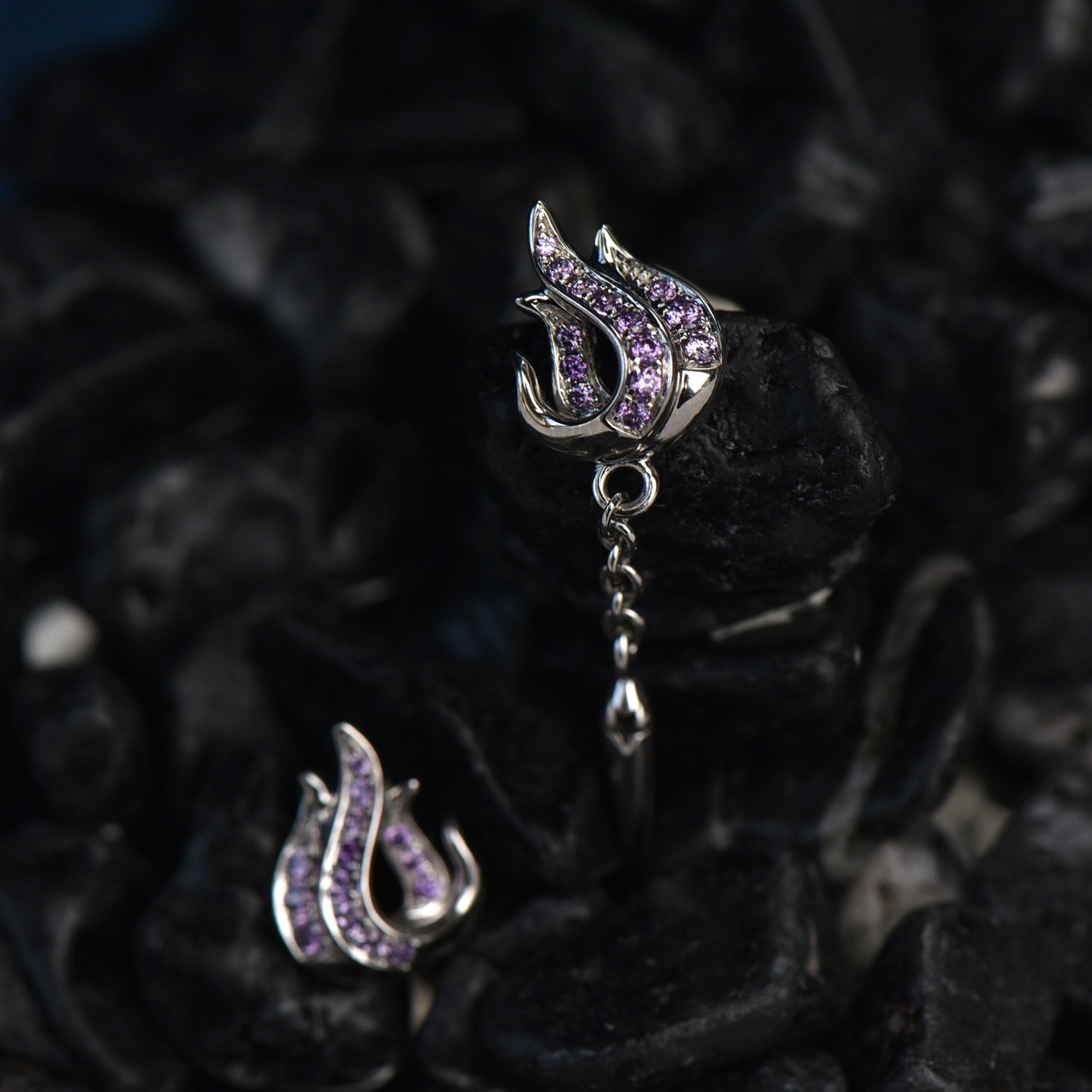Devil Flame Stud Earrings