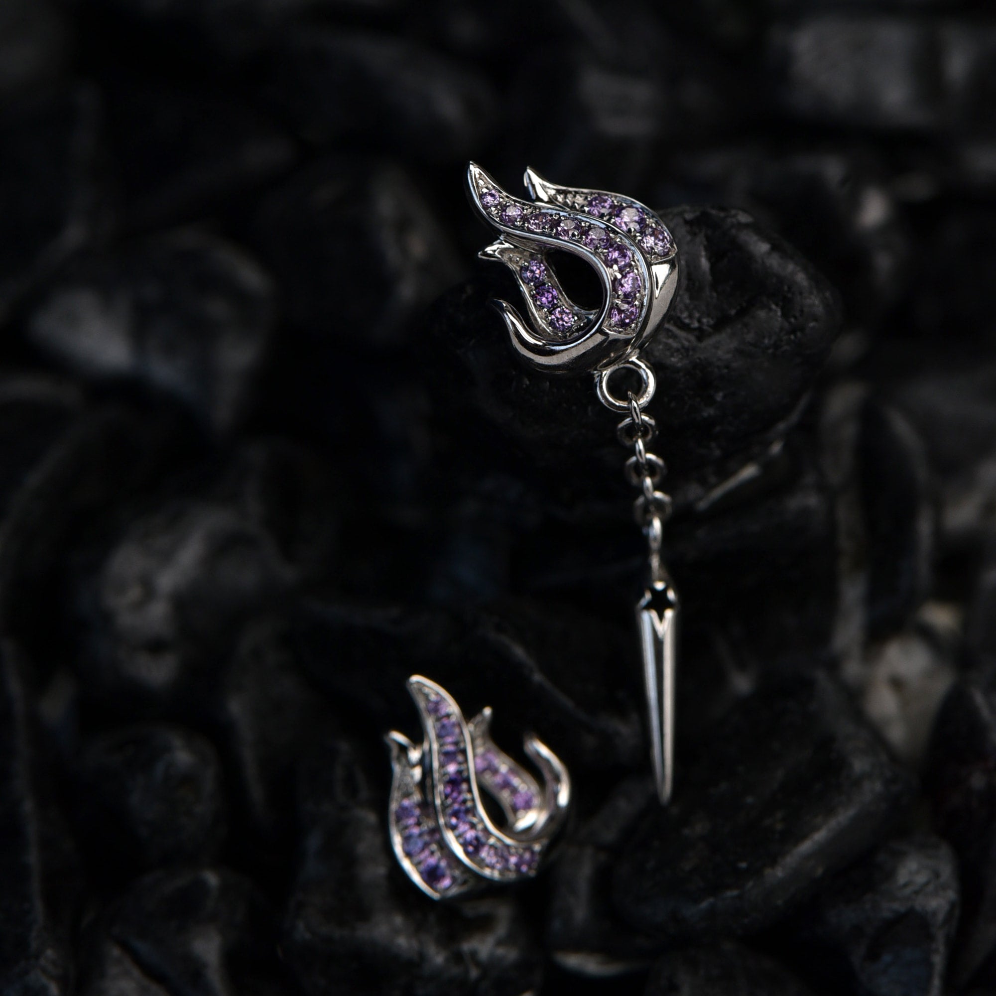 Devil Flame Stud Earrings