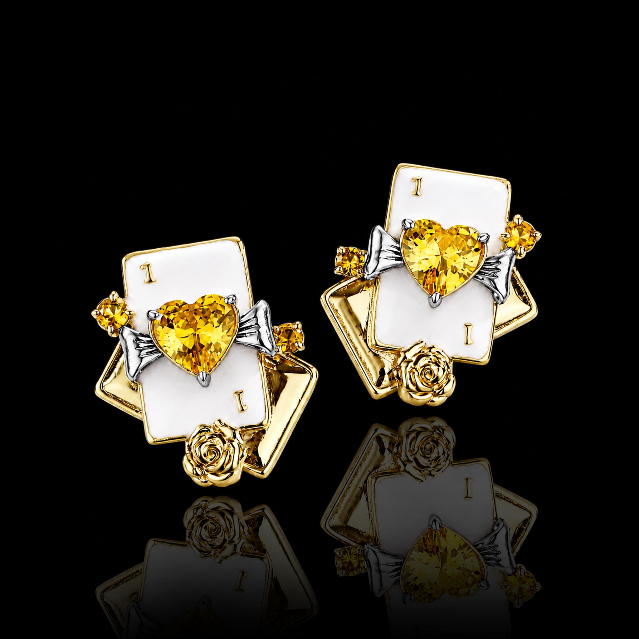 Playing Card Stud Earrings