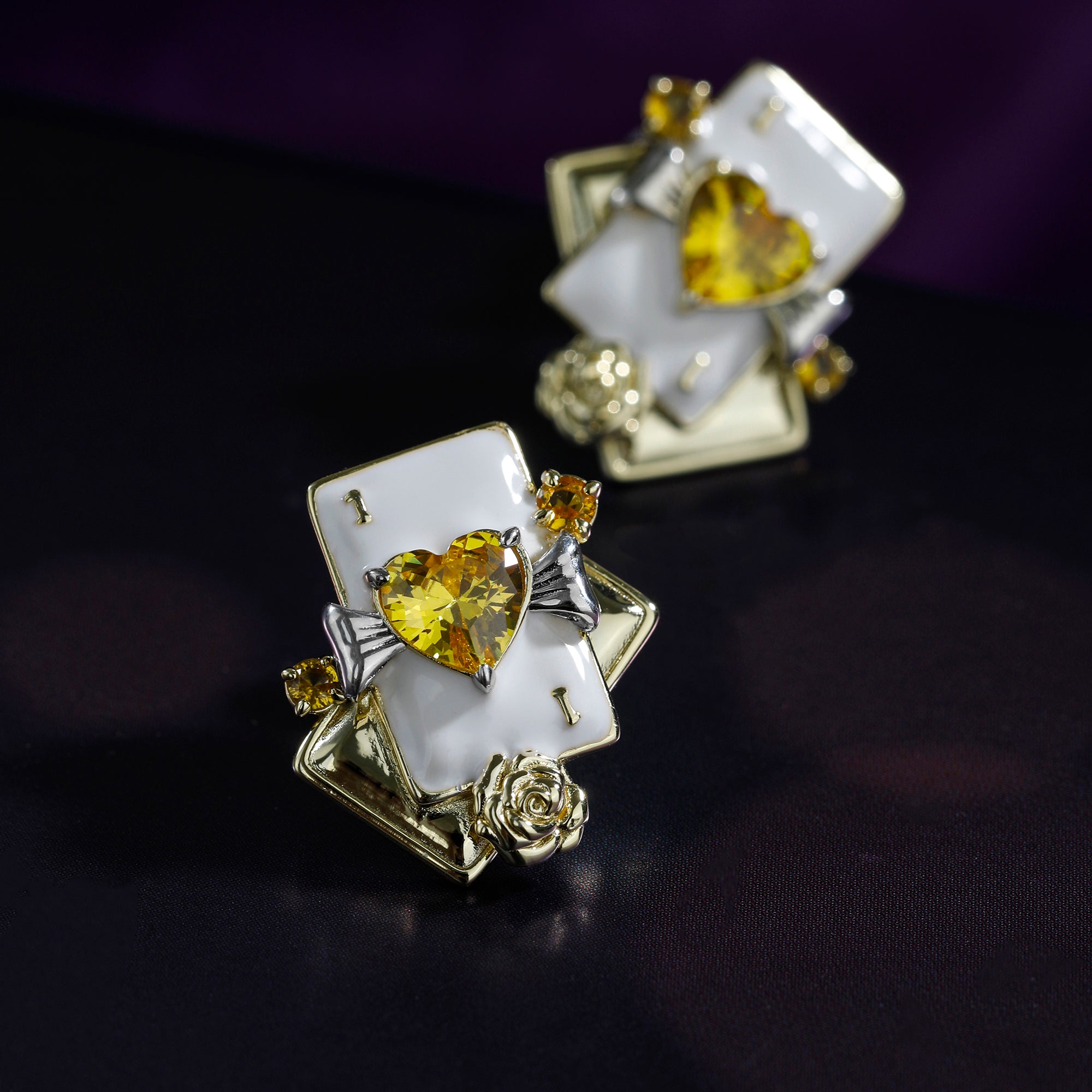 Playing Card Stud Earrings